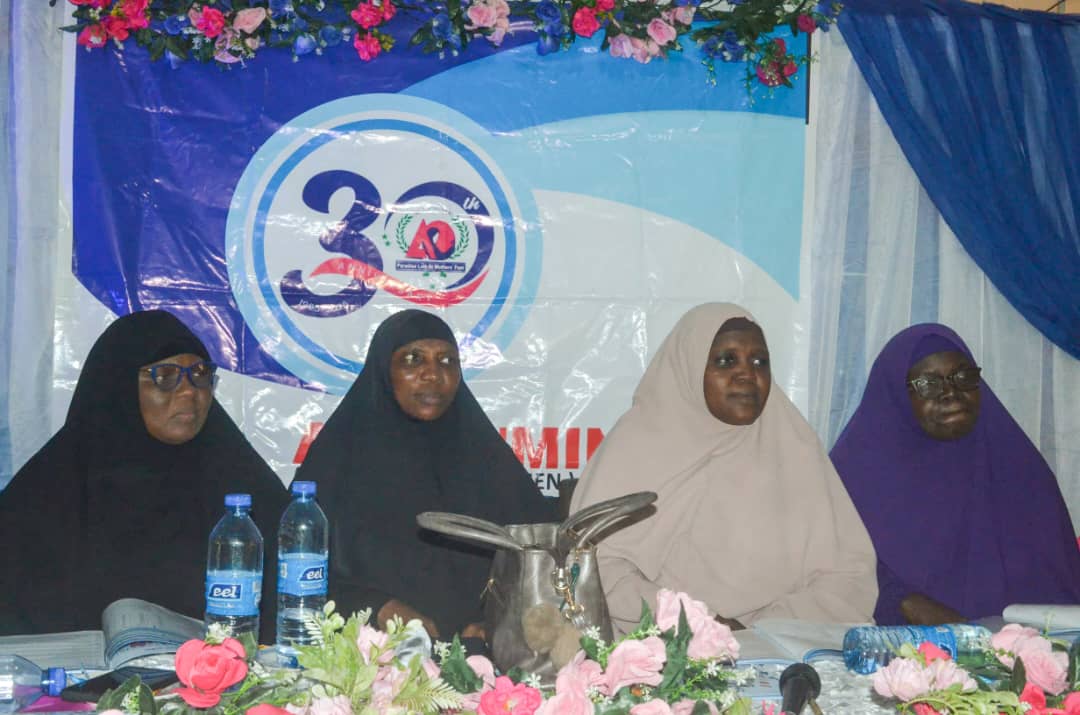 L-R: Hajia Bushrah Shafi'i, Hajia Aminah Yahya, Hajia Balqis Abdullah, and Hajia Idiat Jumah during the Al-Mu’minaat Convention in Lagos.